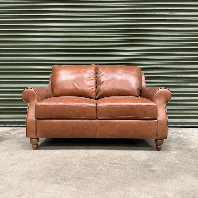 Benji 2 Seater Sofa in Brandy Leather - Ex Display (2)