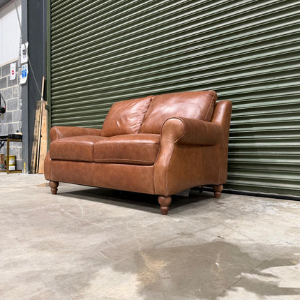 Benji 2 Seater Sofa in Brandy Leather - Ex Display (2)