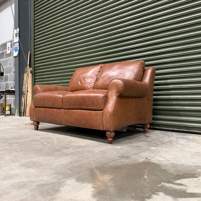 Benji 2 Seater Sofa in Brandy Leather - Ex Display (2)