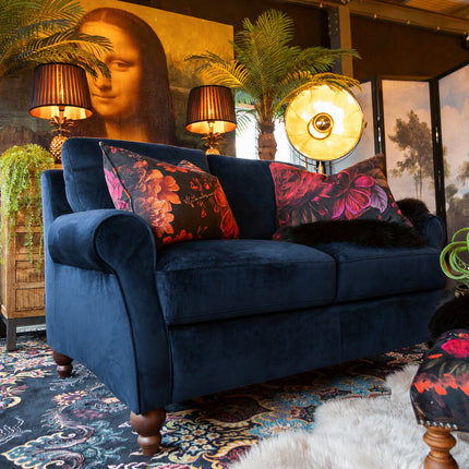 Benji 2 Seater Sofa in Plush Blue Navy Velvet