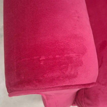 Benji 4 Seater Sofa in Cerise Plush Velvet - Factory Seconds