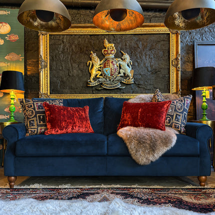 Benji 4 Seater Sofa in Plush Blue Navy Velvet