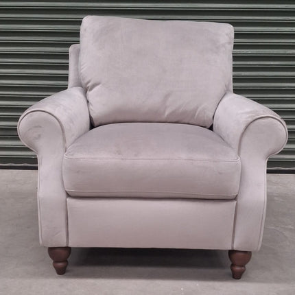 Benji Armchair in Pebble Plush Velvet - Ex Display