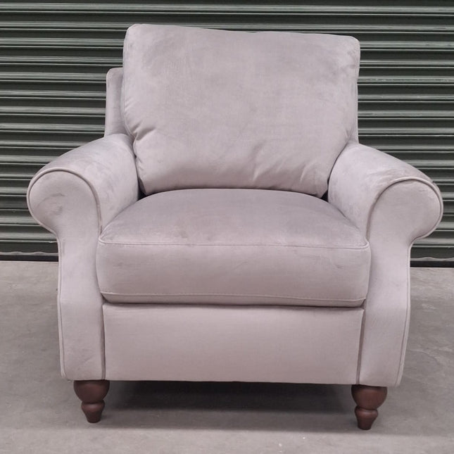 Benji Armchair in Pebble Plush Velvet - Ex Display