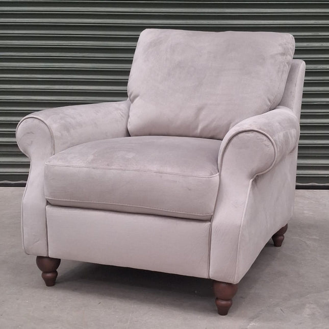Benji Armchair in Pebble Plush Velvet - Ex Display