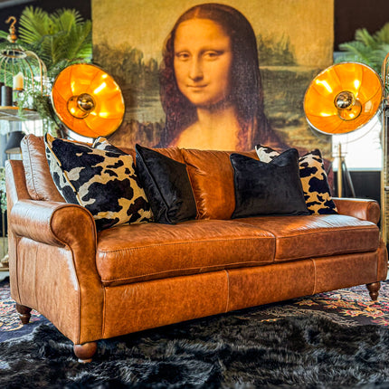 Benji 3.5 Seater in Brandy Leather- Clearance