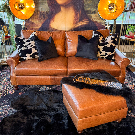 Benji 3.5 Seater in Brandy Leather- Clearance