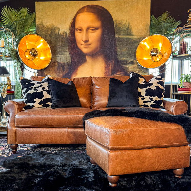 Benji 3.5 Seater in Brandy Leather- Clearance