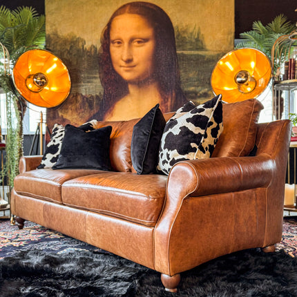 Benji 3.5 Seater in Brandy Leather- Clearance