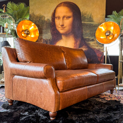 Benji 3.5 Seater in Brandy Leather- Clearance