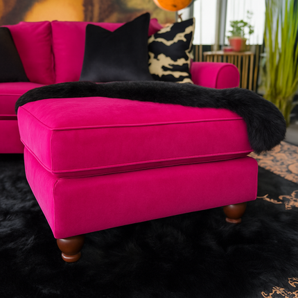 Benji Footstool in Plush Velvet
