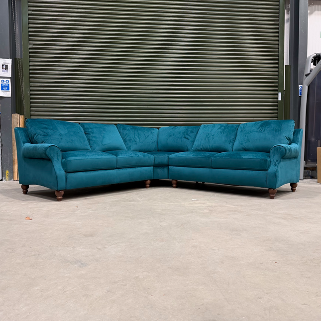 Benji in 2 Corner 2 in Plush Teal Velvet Clearance
