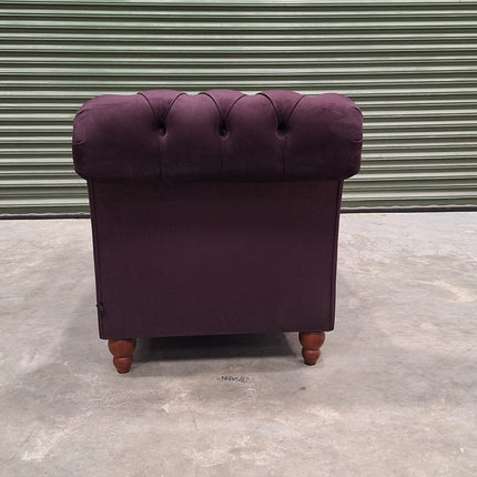 Bertie Chaise in Purple Plum Velvet - Clearance