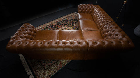 Bertie Chesterfield 2 Corner 2 Sofa in Cuba Tan Leather