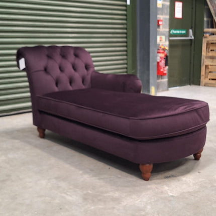 Bertie Chaise in Purple Plum Velvet - Clearance