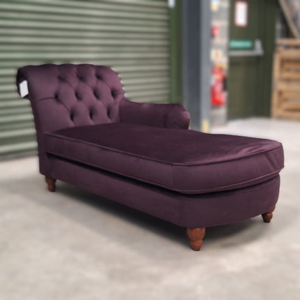 Bertie Chaise in Purple Plum Velvet - Clearance