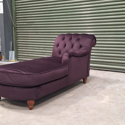 Bertie Chaise in Purple Plum Velvet - Clearance