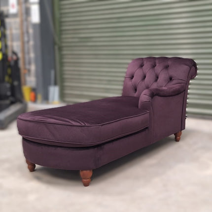 Bertie Chaise in Purple Plum Velvet - Clearance