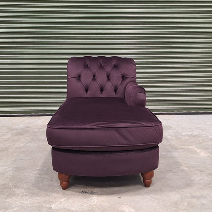 Bertie Chaise in Purple Plum Velvet - Clearance