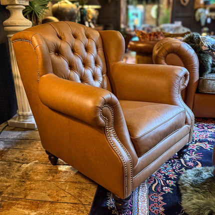 Bertie Armchair Wingback in Leather
