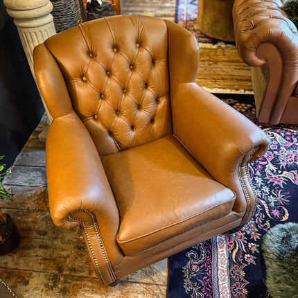 Bertie Armchair Wingback in Leather