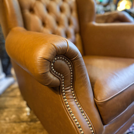 Bertie Armchair Wingback in Leather