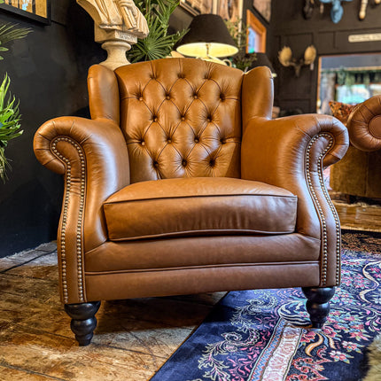 Bertie Armchair Wingback in Leather