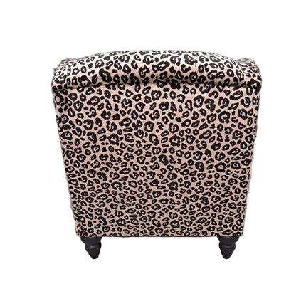 Bertie Buttoned Armchair Wingback in Leopard Cream Velvet