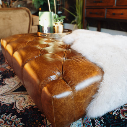Bertie Chesterfield Footstool in Cuba Leather