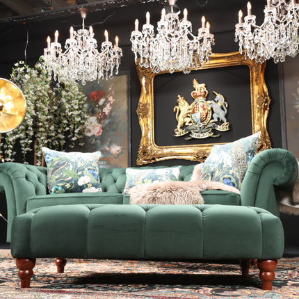 Bertie Chesterfield Footstool in Plush Velvet