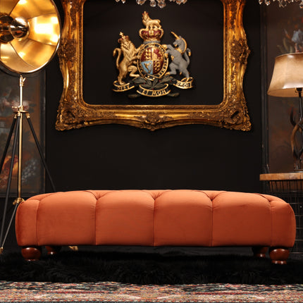Bertie Chesterfield Footstool in Plush Velvet