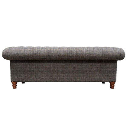 Bertie Chesterfield in Harris Tweed Grey and Cognac Leather