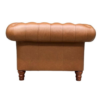 Bertie Chesterfield in Harris Tweed Grey and Cognac Leather