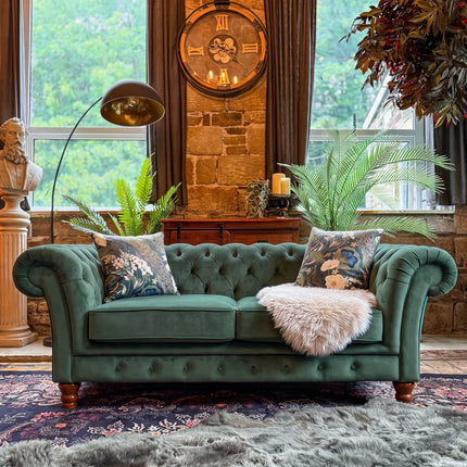 Bertie Chesterfield in Plush Green Emerald Velvet 