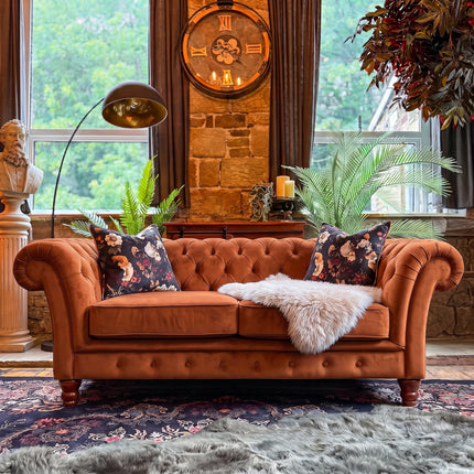 Bertie Chesterfield in Plush Orange Marmalade Velvet
