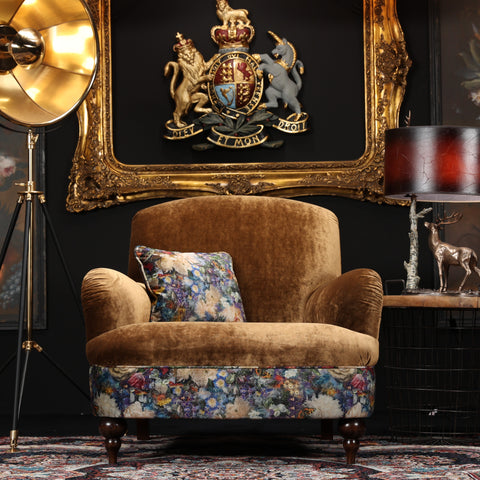 Bette Spink & Edgar Chair in Opium Bronze & Royal Garden Sapphire