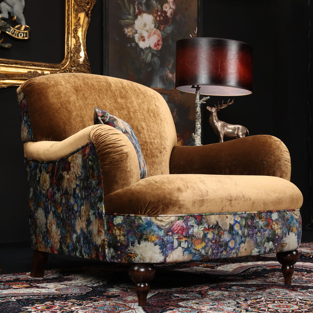 Bette Spink & Edgar Chair in Opium Bronze & Royal Garden Sapphire