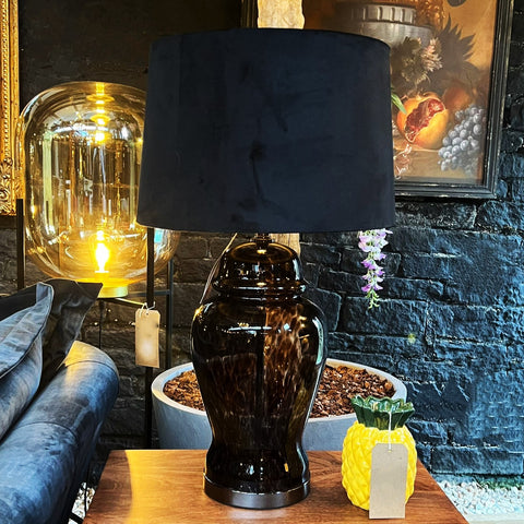 Black Dapple Acanthus Lamp (44 x 44 x 76cm)