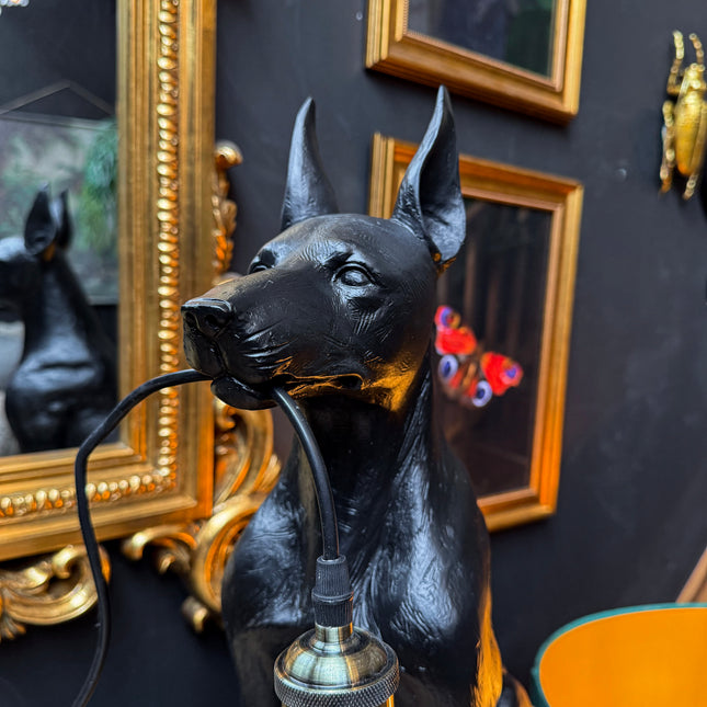 Black Doberman Lamp