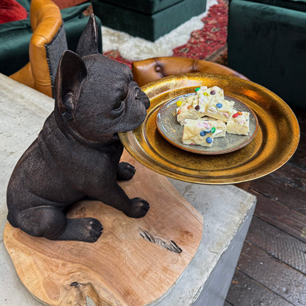 Black & Gold French Bulldog Tray Table