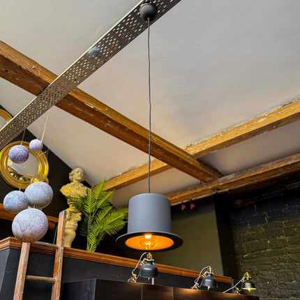 Black Top Hat Pendant Light - Clearance