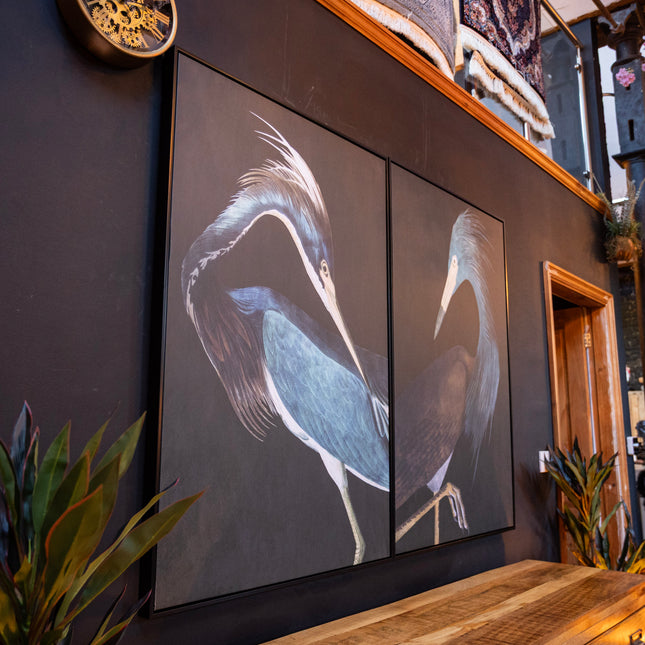Blue Crane Canvas Set of 2