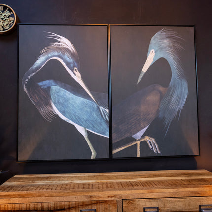Blue Crane Canvas Set of 2