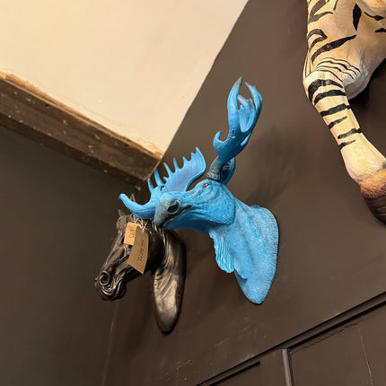 Blue Electric Moose Wall Head