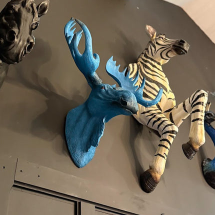 Blue Electric Moose Wall Head