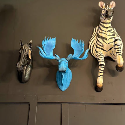 Blue Electric Moose Wall Head