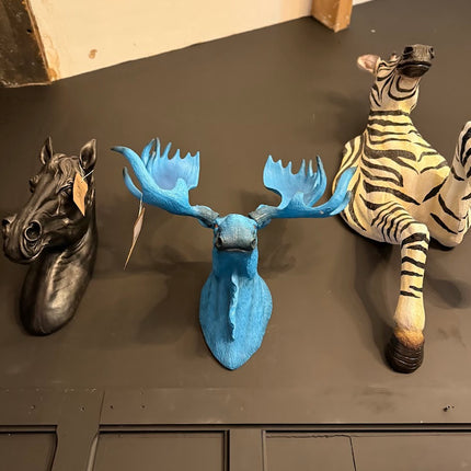 Blue Electric Moose Wall Head