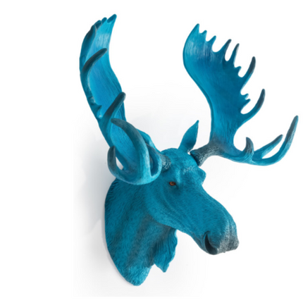 Blue Electric Moose Wall Head