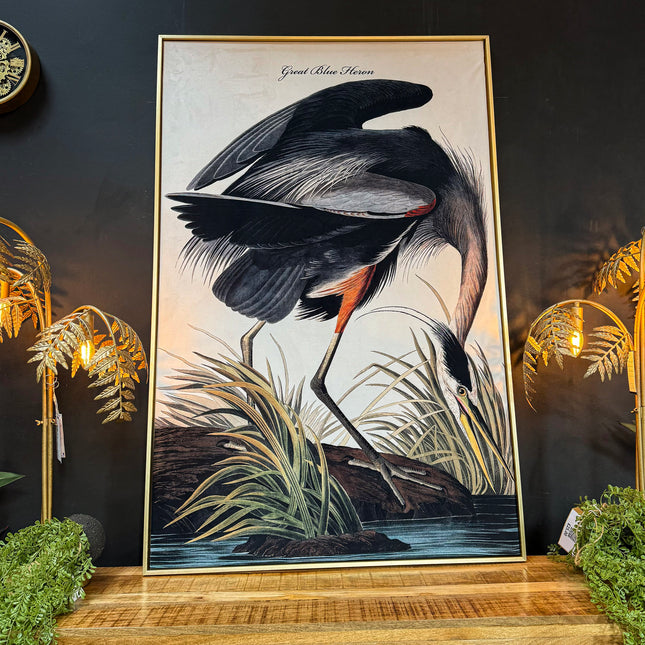 Blue Heron Canvas Wall Art (Various Sizes)
