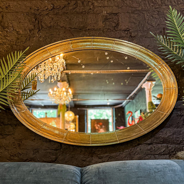 Aviator Brass Oval Mirror